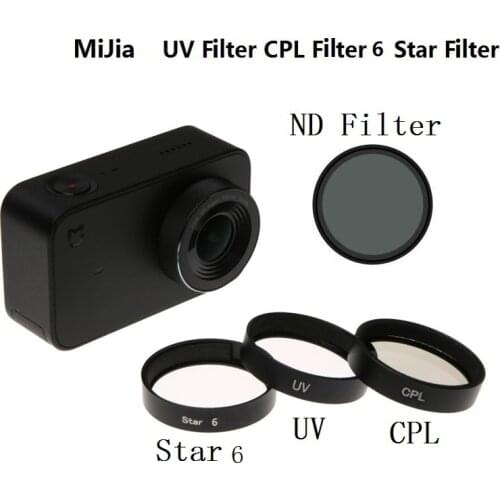 Mijia UV Mini 4K Camera Lens UV filter /CPL /Gray Color ND/6 Line Star Cap Lens Cover for Xiaomi Mijia Action Camera Accessories