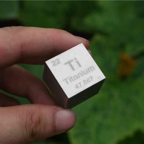 Titanium metal in the periodic table- Cube one inches and weight is about 73.76g --99.5