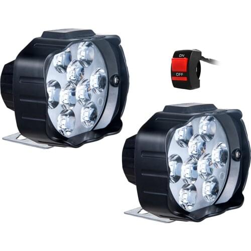 Universal Motorcycle Headlight 9 LED Lamps Fog Light Moto Auxiliary Lightings