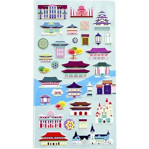 High Quality Paper Sticker Landmark Buildings Stationery DIY Decoration Home Supplies Suatelier Scrapbooking