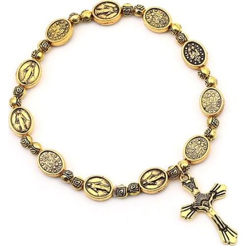 Bracelets On Hand Jewelry Accessories Cross Jesus Virgin Mary Zinc Alloy 2021 New Discount For 2 Or More Pieces