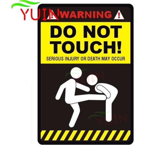 WARNING-DO NOT TOUCH' Funny Car Sticker Motorcycle Auto Accessories PVC Bumper Decorative Waterproof Sunscreen Decal 15*10cm