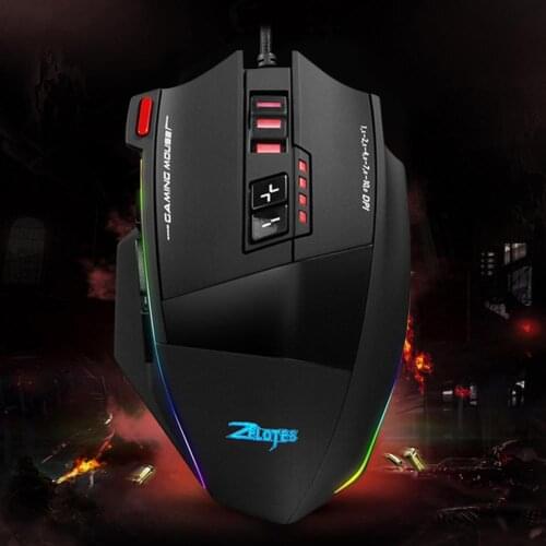 ZELOTES C-13 Wired Gaming Mouse 10000DPI 13 Programmable Buttons USB RGB Laser Computer Mouse Gamer Mice For Desktop Laptop PC