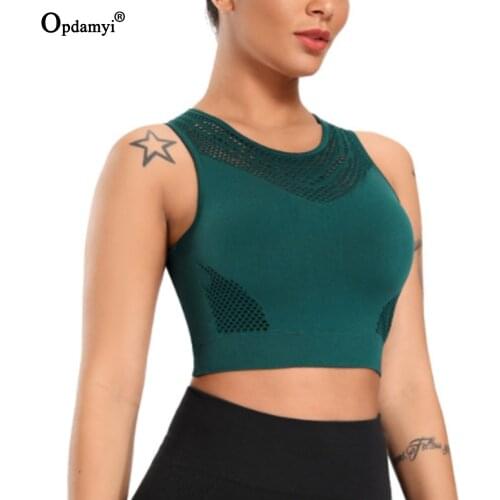 Yoga Top Women Gym Sports Vest Backless Solid Quick Dry Running Workout Sport Bra Padded Seamless Fitness Yoga Shirts Tank Top