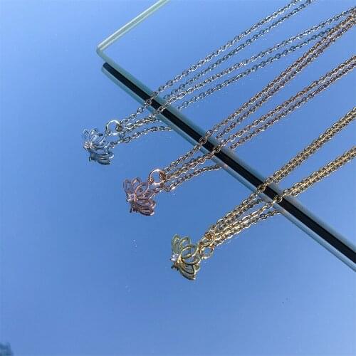 Fashion charm Flower Lotus Shape Pendant Necklace Yoga Chakra Necklace For Women Jewelry Gift