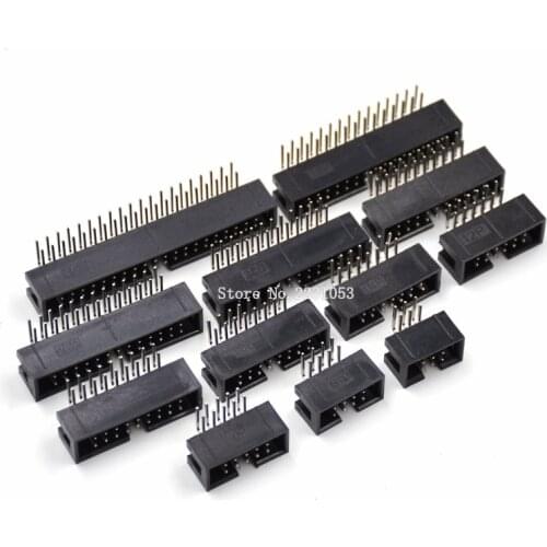 10PCS Right Angle DC3 6P 8P 10P 14P 16P 20P 26P 30P 40P Pitch 2.54mm Socket Header Connector ISP Male Double-spaced IDC JTAG