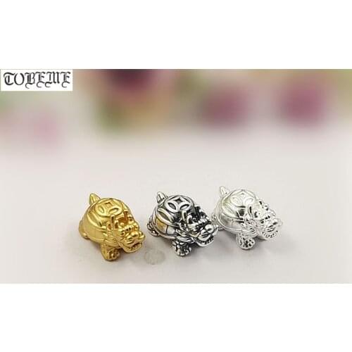 100% 3D 999 Silver Fengshui Wealth-Turtle Beads Pure Silver Good Luck Jewelry Loose Beads DIY Bracelet Beads