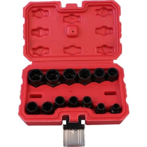 13Pcs Broken Nut Bolt Extractor Defective Nut Removal Tool Bolt & Nut Set High Hardness Household Hardware Repair Tool with Box