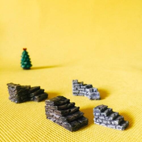 2 Pcs Resin Stairs Doll House Gnome Moss Terrarium Table Decor Crafts Bonsai Miniatures Garden Diy Fairy Garden Supplies