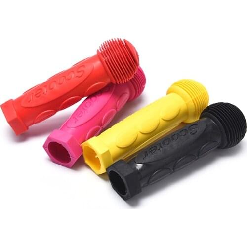 2Pcs Rubber Grip Handle Handlebar Grips Colorful Blue Red Anti-skid Child Children Kids Bike Bicycle Tricycle Skateboard Scooter