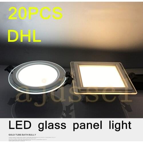 LED Round Panel Downlight Panel Ceiling 20PCS Dimmable Super Bright Glass Recessed Panel Lights LED Spot Light Bulb AC110V 220V