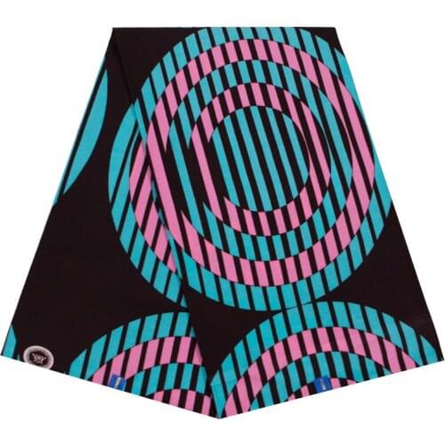 2019 High Quality African Ankara Veritable Guaranteed Real Wax Blue And Pink