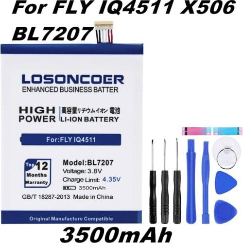 New Arrivals 3500mAh BL7207 for Infinix x506 FLY IQ4511 Mobile Phone Battery Replacement Li-ion Battery +Gift tools