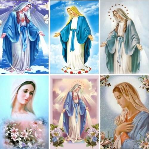 5d Diamond Painting Religion Christian Diamond Embroidery Cross Stitch Virgin Mary Rhinestones Mosaic Decortion