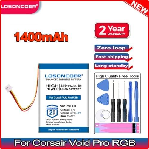 LOSONCOER 1400mAh Battery For Corsair Void PRO RGB Battery Headset