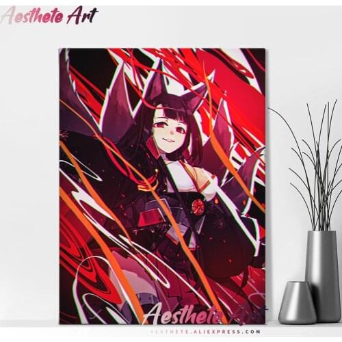 Akagi Azur Lane Anime Canvas Painting Wall Art Posters Prints Pictures Living Room Decoration Home Decor Manga