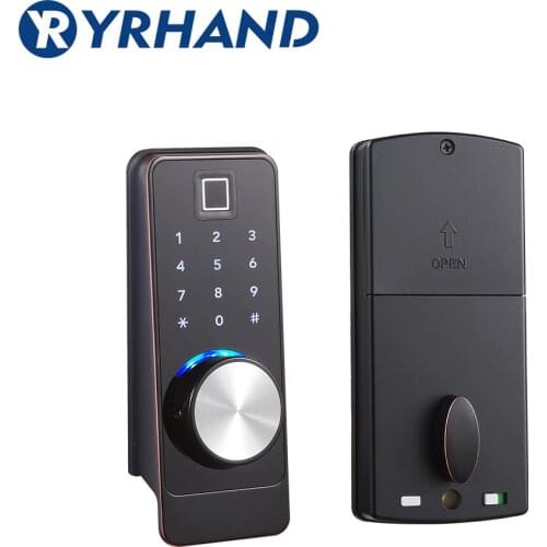 TT lock App Smart Fingerprint Door Lock, Electronic Deadbolt Security Safe Bluetooth RFID Keypad Digital Door Lock