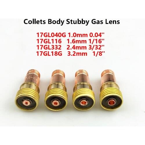 TIG 17GL Collet Body Stubby Gas Lens lenz Connector With Mesh For PTA DB SR WP-17/18/26 Torch Welding Accessories