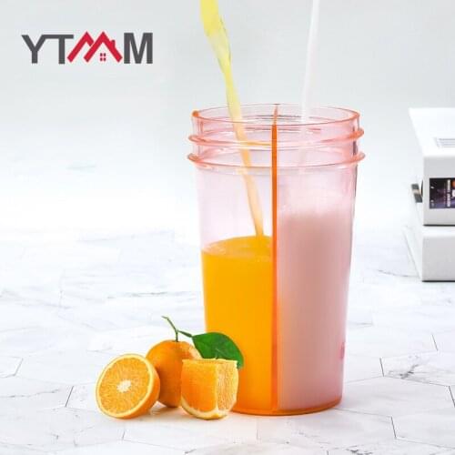 Double Straw Water Bottle Portable Leakproof Watercup With 2 Straws Enjoy 2 Different Drinks Togther Creative Christmas Gift