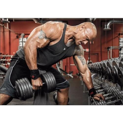 Dwayne The Rock Johnson Bodybuilding Gym Muscle ART SILK POSTER Decorative Wall painting 24x36inch
