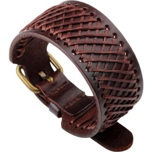 JANEYACY 2017 Genuine Leather Bracelet Men Popular Fashion Knight Courage Bandage Wrap Leather Bracelets for women men Jewelry