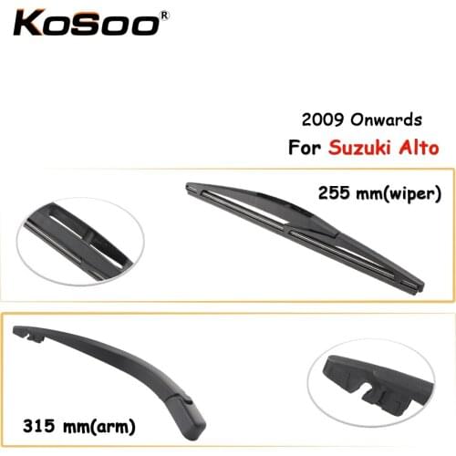 KOSOO Auto Rear Wiper Blade For Suzuki Alto,255 mm 2009 Onwards Rear Window Windshield Wiper Blades Arm,Car Styling Accessories