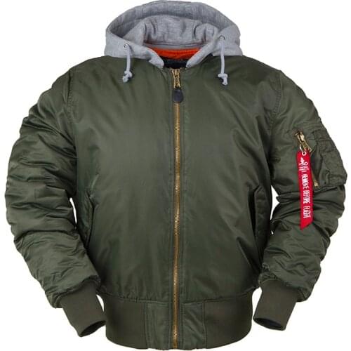 Mens Winter oversized Hooded Jackets Streetwear Hip Hop Army Military Coats Waterproof Bomber Flight Air Force Pilot Jacket Men
