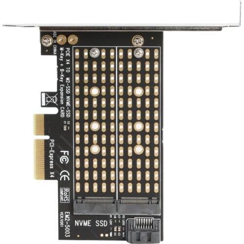 M.2 NVME to PCIE Adapter M+B Key NGFF SSD to PCI-E 3.0 X4 SATA Expansion Card PCIE to M2/M.2 Adapter M2 to SATA PCIe Card