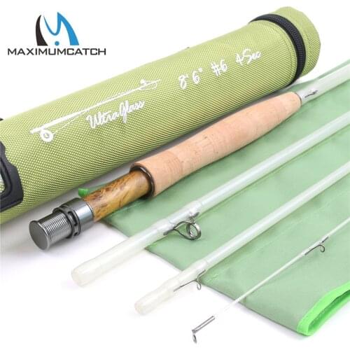 Maximumcatch 7/8/8.6FT 3-6wt Transparent Fiberglass Fly Fishing Rod With Cordura Tube