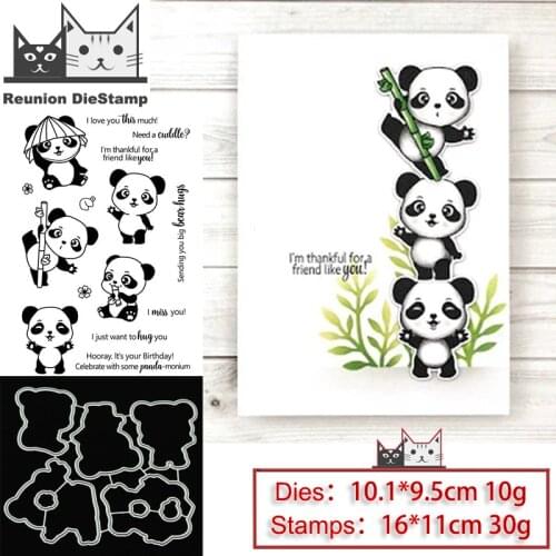 Reunion Panda Metal Cutting Dies and Stamps Stencil for DIY Scrapbooking Photo Album Embossing Decorative DIY Paper Cards 2020