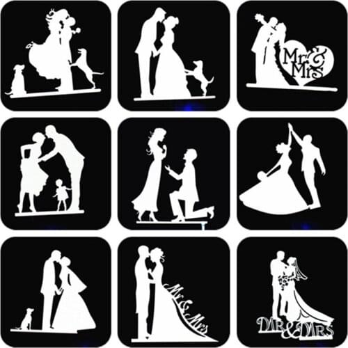 Mr Mrs Wedding Cake Topper Wedding Party Decoration Bride And Groom Cake Topper Silver Cupcake Topper Red Wedding Cake Topper
