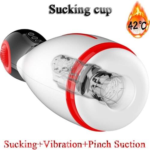 Male Masturbator Automatic Sucking Vibrating Heating Masturbation Cup Real Vagina Deepthroat Blowjob Cup Adult Sex toys for men