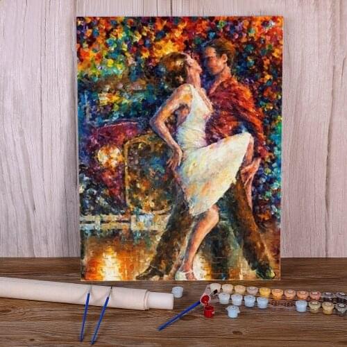 Landscape Rain City Night Street Painting By Numbers Kit Acrylic Paints 40*50 Canvas Pictures New Design Crafts Drawing