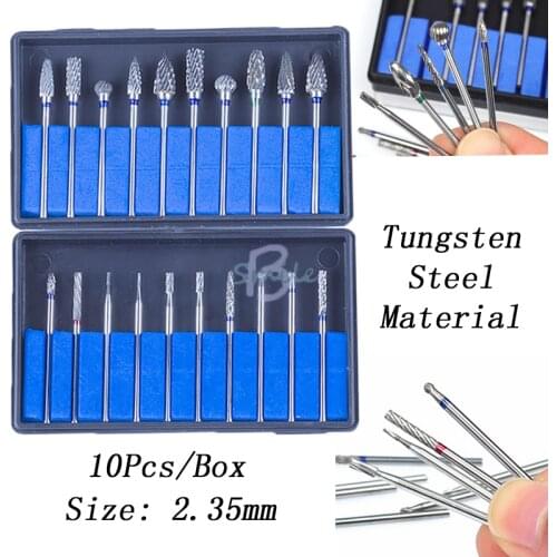 20pcs Dental Tungsten Steel Burs Drills Nitrate 2.35mm Dental Lab Titanium Nitrate Carbide Burs