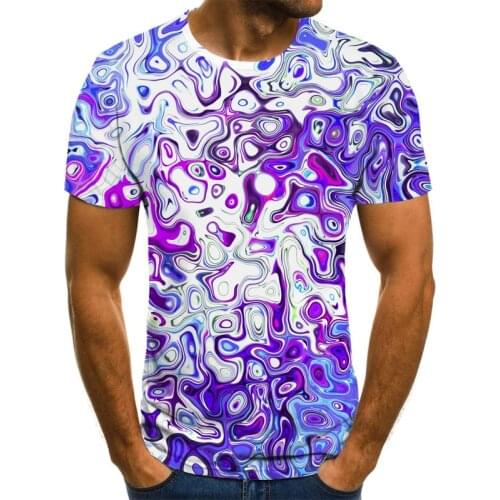 2020 new 3D mens T-shirt summer round three-dimensional top 3D T-shirt O-neck short-sleeved casual mens clothing