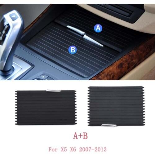 Storage Compartment Center Console Cover Slide Partition Tray Parts Car cup holder zipper for BMW X5 X6 E70 E71 2007-2013