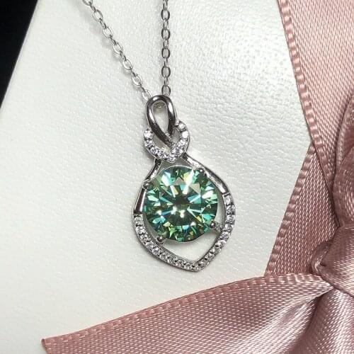 High Quality Water Drop Moissanite Pendant Necklace Silver 925 Original Diamond Test Past 2 Carat D Color Moissanite Necklace