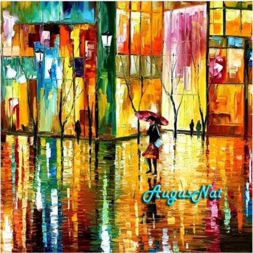 Scenery diamond painting full drill diamond dots crystal pasted stickers abstract wall art mosaic oil painting on canvas picture