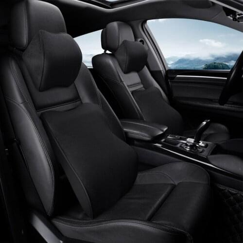 KKYSYELVA Neck Pillow Lumbar Waist Support Headrest Pillows Back Cushion Seat Supports Memory Foam Seat Covers Auto Accessories