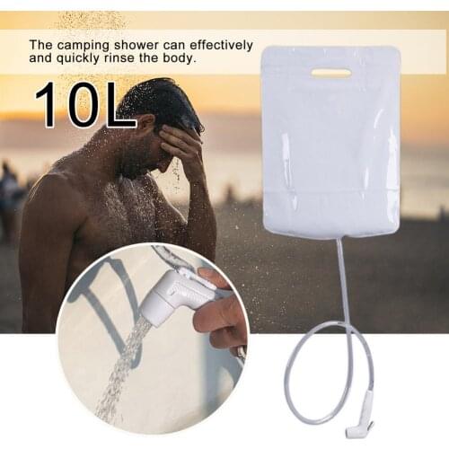 10L Camping Shower With Dry Bag Portable Outdoor Folding Shower Bag Large-caliber Cover-mouth Water Filling Convenient Tools