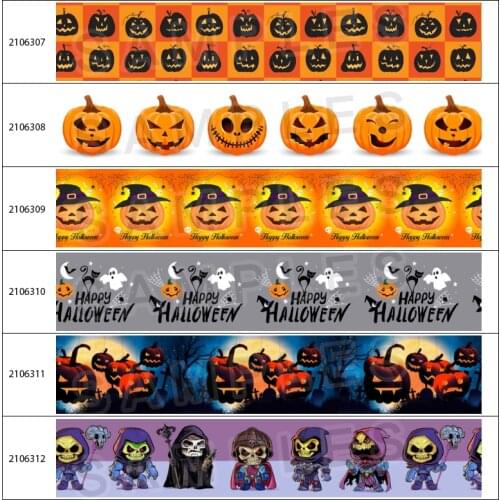 Printed Halloween Character Printed Grosgrain Ribbon All Hallows Day 5Yards for Party Decorations DIY Sewing Crafts