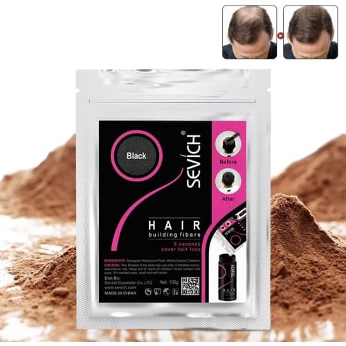 Sevich 10 Colors Keratin Hair Fiber Powder 50g/100g Refill Bag Hair Building Fiber Powder Hair Loss Products