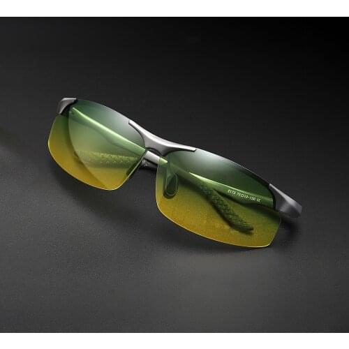 Sunglasses VEITHDIA Fashion Day Glasses For Night Vision Photochromic Glasses for Driving Rimless Mens Polarized Sunglasses 2173