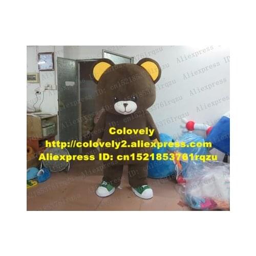 Happy Brown Bear Rilakkuma Cookies Bear Relax Kuma Mascot Costume Adult Pale Yellow Ear With White Mouth Just Too Nice ZZ3459