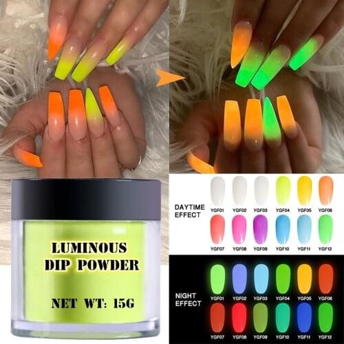 Solid Dip Powder White Clear Acrylic Powder Nail Dust 12 Colors Chrome Nail Powder FA-46 Dipping Powder Pigment For Nails Art