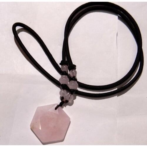 High quality natural stone tiger eyeaventurine Quartz crystal hexagon pendant for diy Jewelry making necklace wholesale