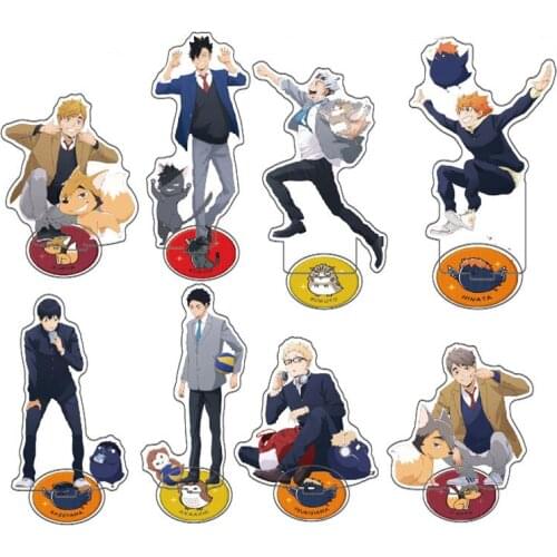 1 Pcs New Anime Haikyuu!! Acrylic Desk Stand Figure Model Table Plate Decor Volleyball Teenagers Action Figure Toys Fans Gifts
