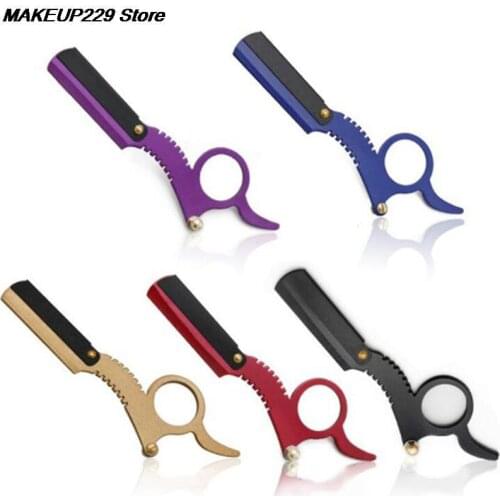 1 Pc Straight Edge Barber Razor Beard Shaving Thumb Stainless Steel Blade Holder Hot Sale