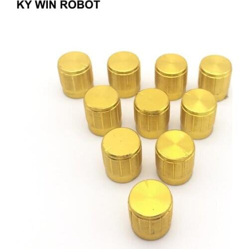 10pcs 15*17mm aluminum alloy potentiometer 15*17 knob rotation switch volume control knob gold