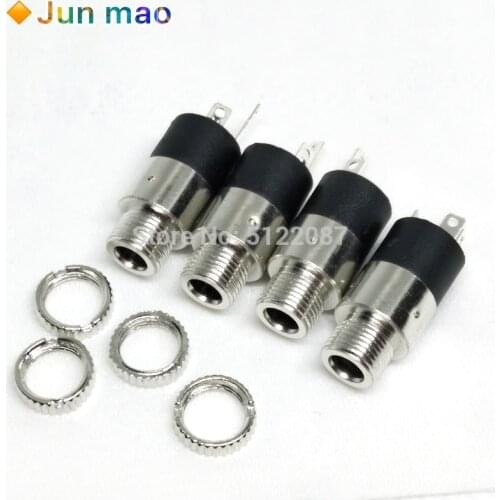10Pcs PJ392 3.5MM Stereo Female Sockect Jack with Screw 3.5 Audio Headphone Connector PJ-392 Cylindrical Socket